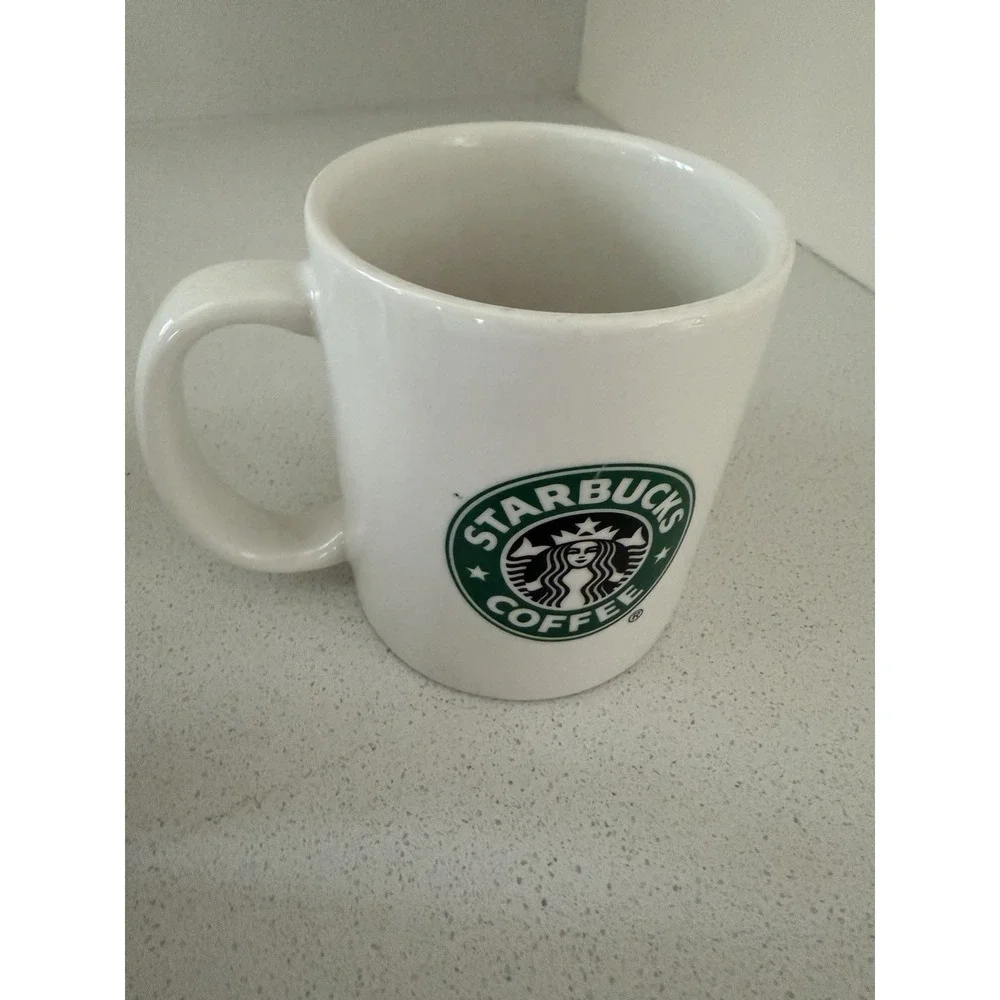 2004 Starbucks Coffee Mug Mermaid Green White Black Logo Coffee 10oz - Set Of 3